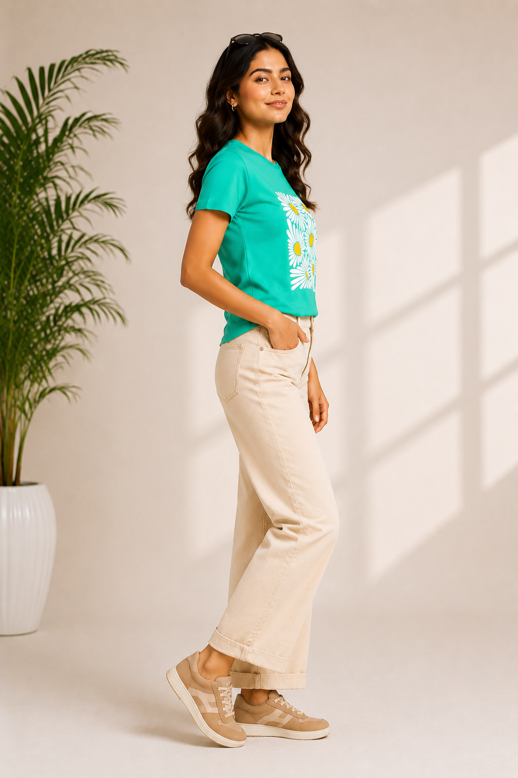 Daisy Bloom Floral Graphic Tee — Women's